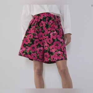 Zara Floral Bermuda Shorts XS